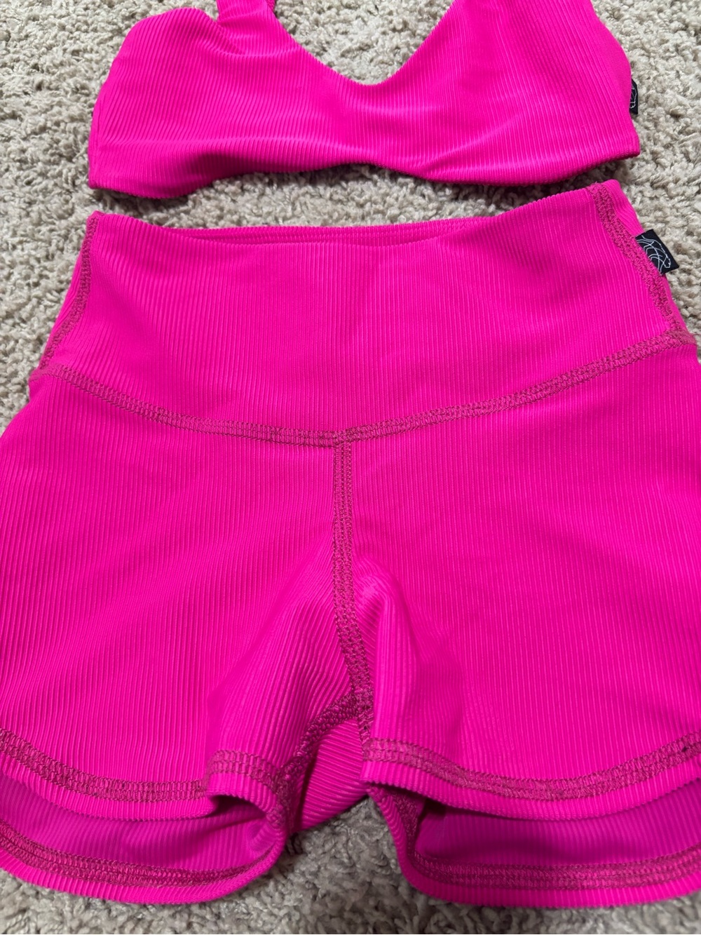 Tiger Friday Hot Pink Ribbed Set - Picture 2 of 6